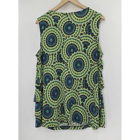 Cocomo Plus Size Green Tiered‎ Boho Liquid Knit Blouse See Measurements (1x?) - Picture 2 of 7